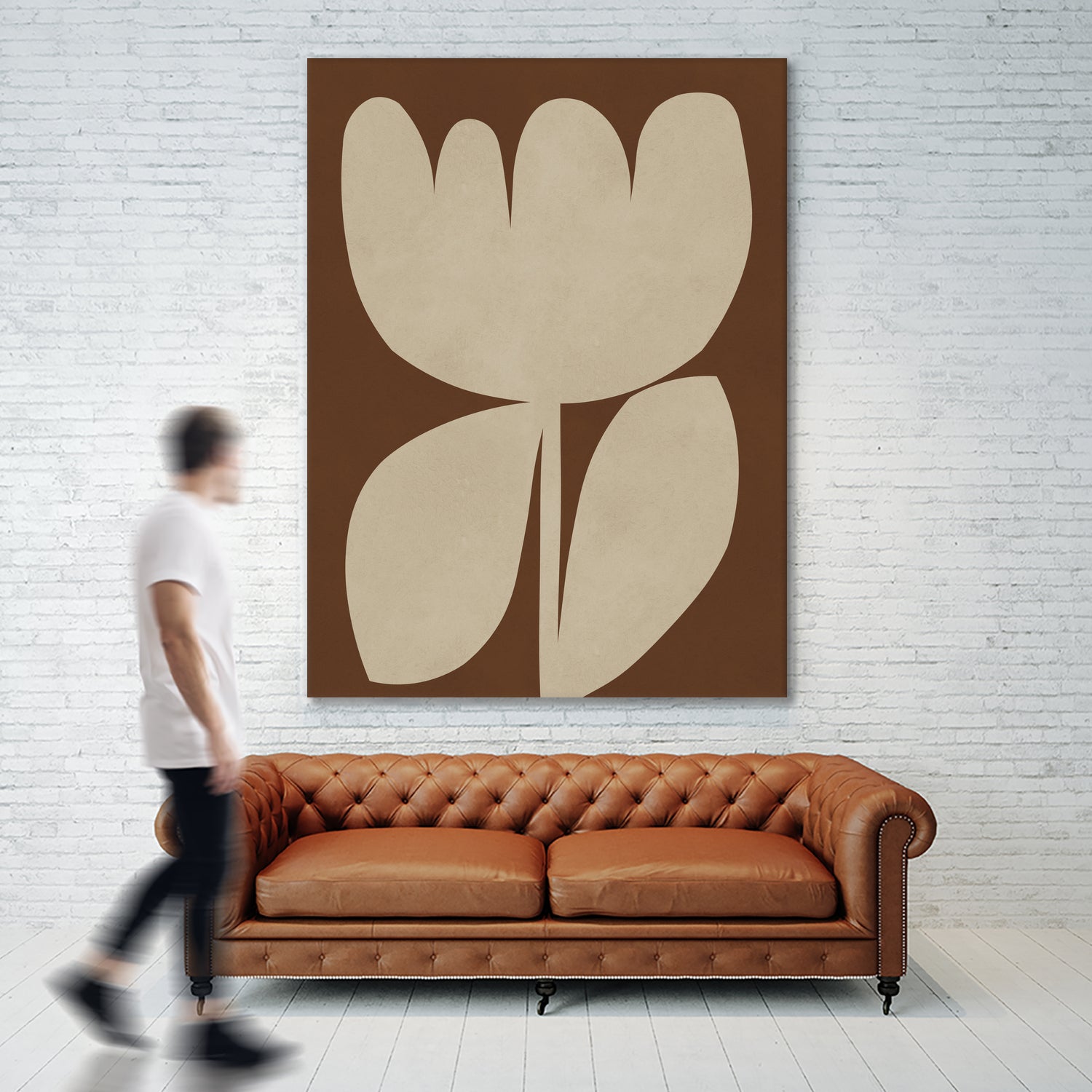 Beige Blossom Shapes by Vitor Costa on GIANT ART - 9001 illustration