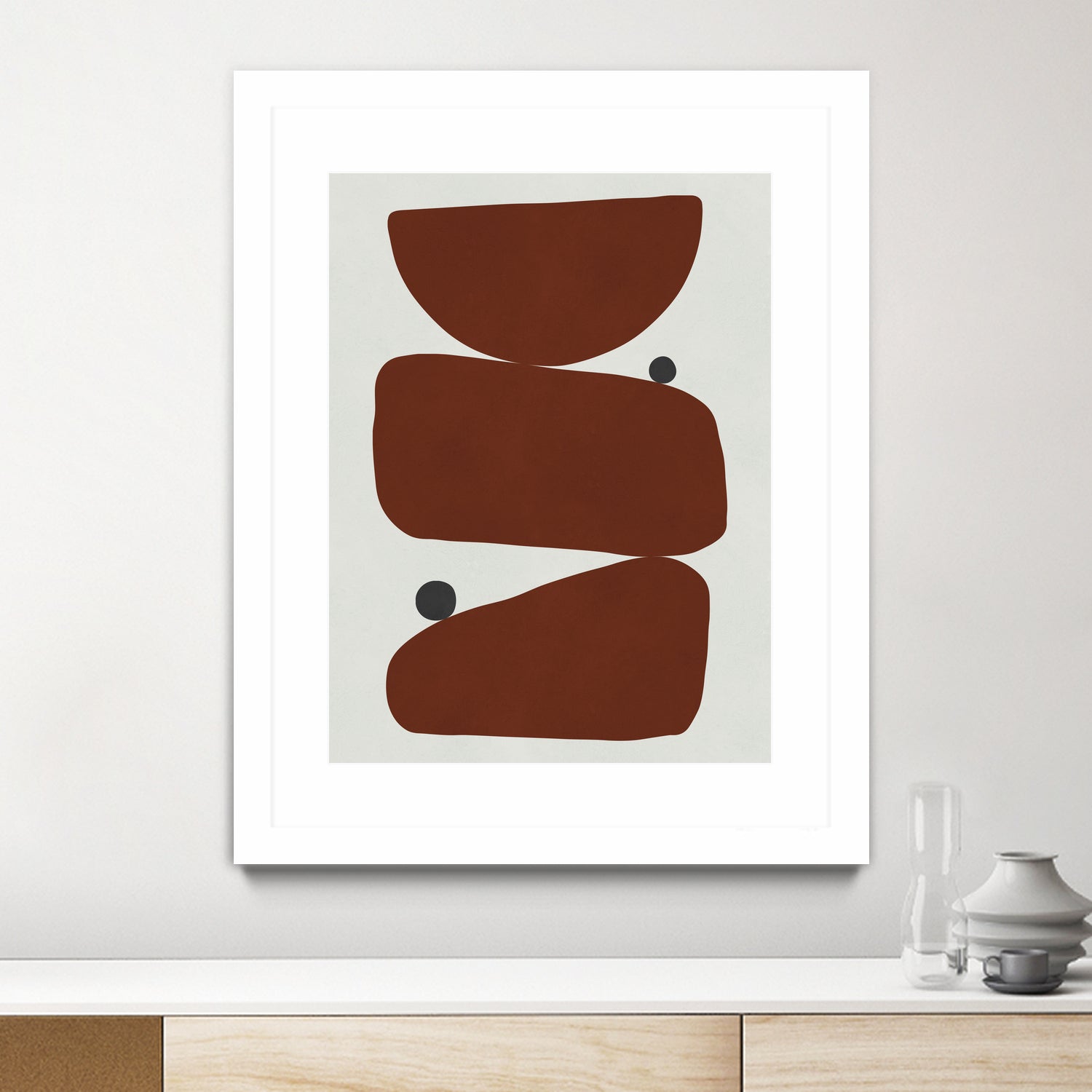 Brown expressionism  by Victor Costa on GIANT ART - red shapes burgundy 