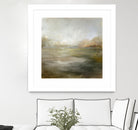 A Tranquil Misty Lake by Julia Cheney on GIANT ART - abstract landscape painting nature and landscapes abstract landscape painting