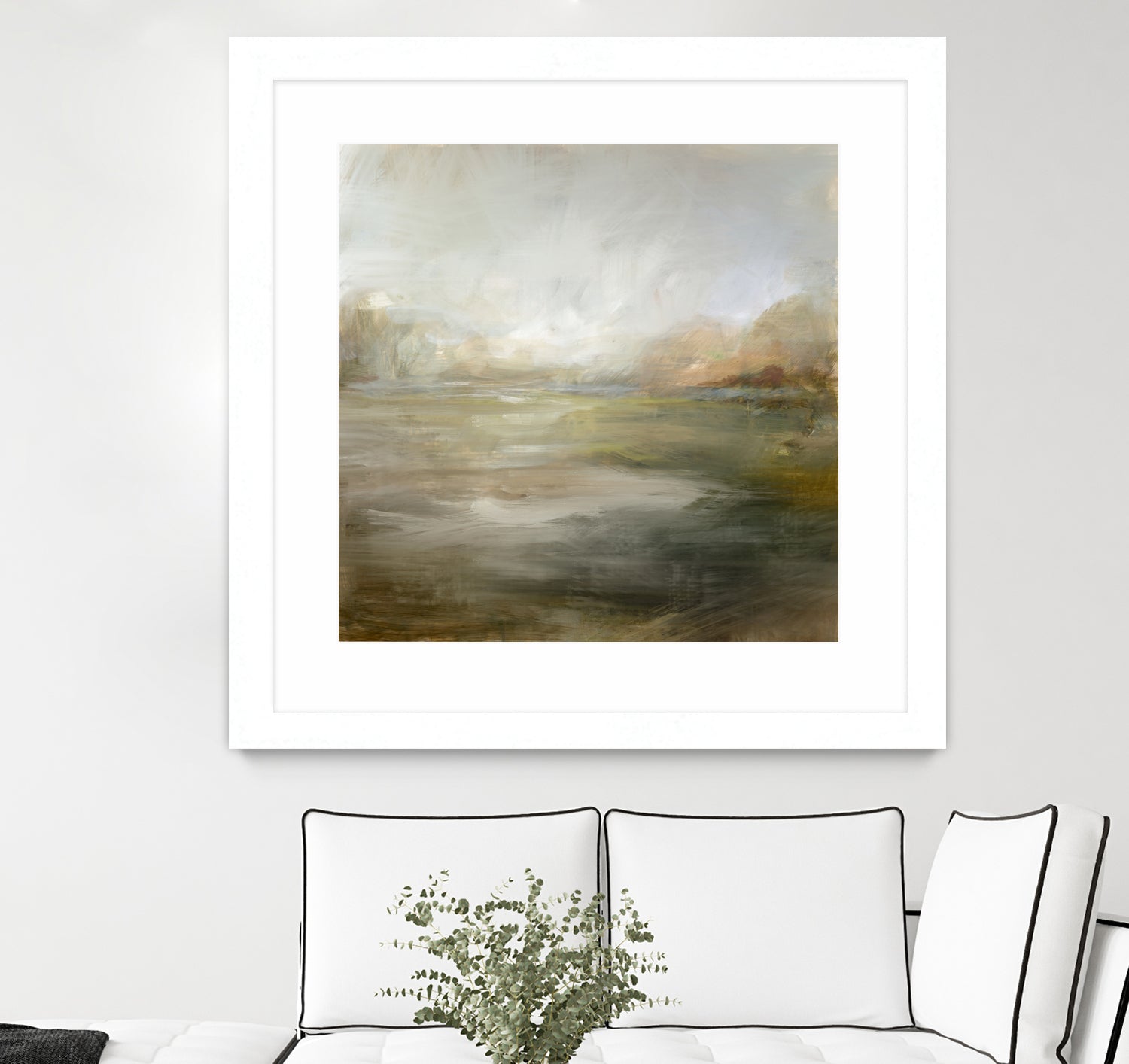 A Tranquil Misty Lake by Julia Cheney on GIANT ART - abstract landscape painting nature and landscapes abstract landscape painting