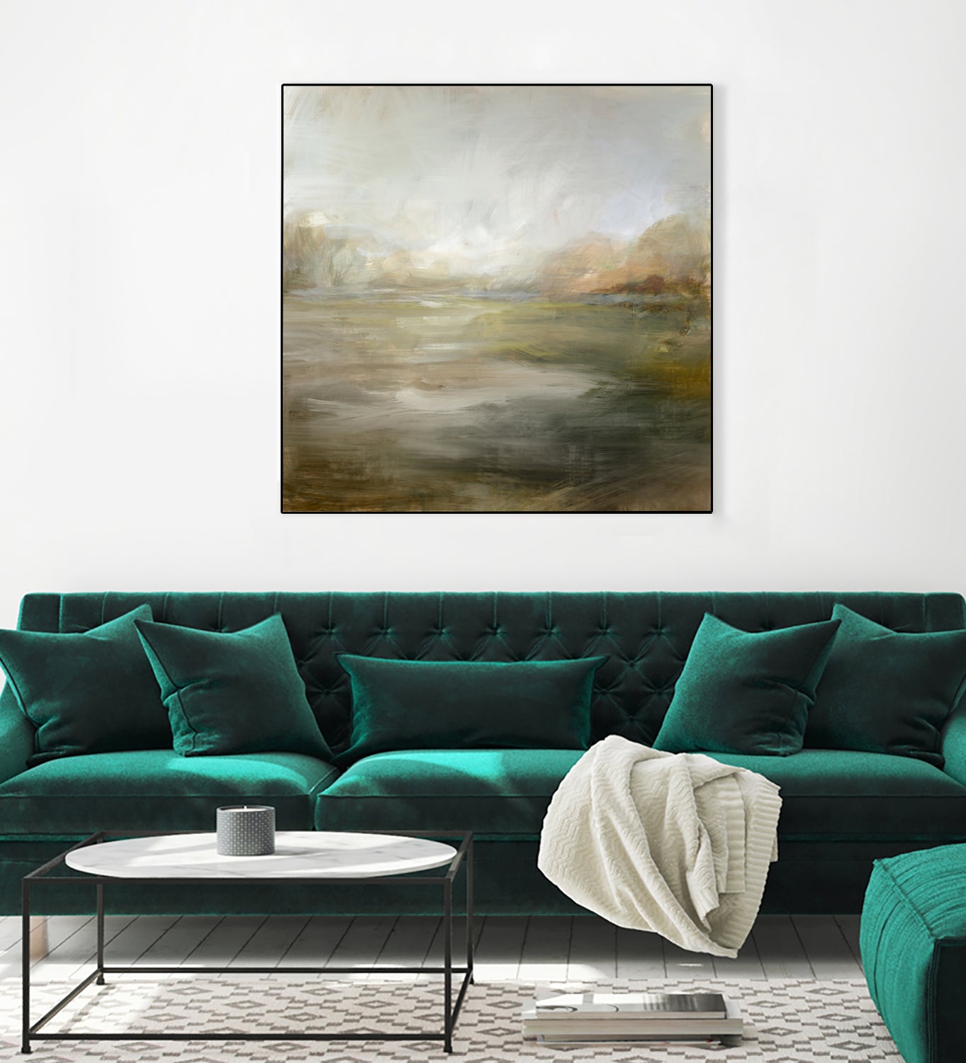 A Tranquil Misty Lake by Julia Cheney on GIANT ART - abstract landscape painting nature and landscapes abstract landscape painting