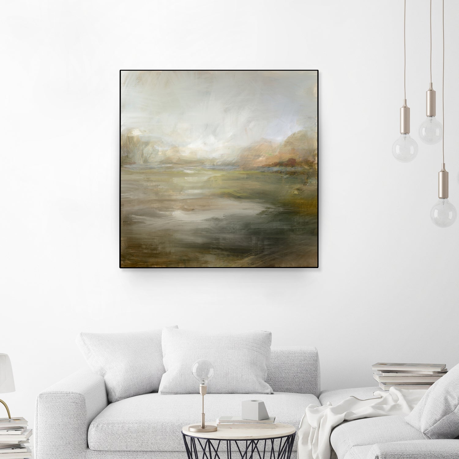 A Tranquil Misty Lake by Julia Cheney on GIANT ART - abstract landscape painting nature and landscapes abstract landscape painting
