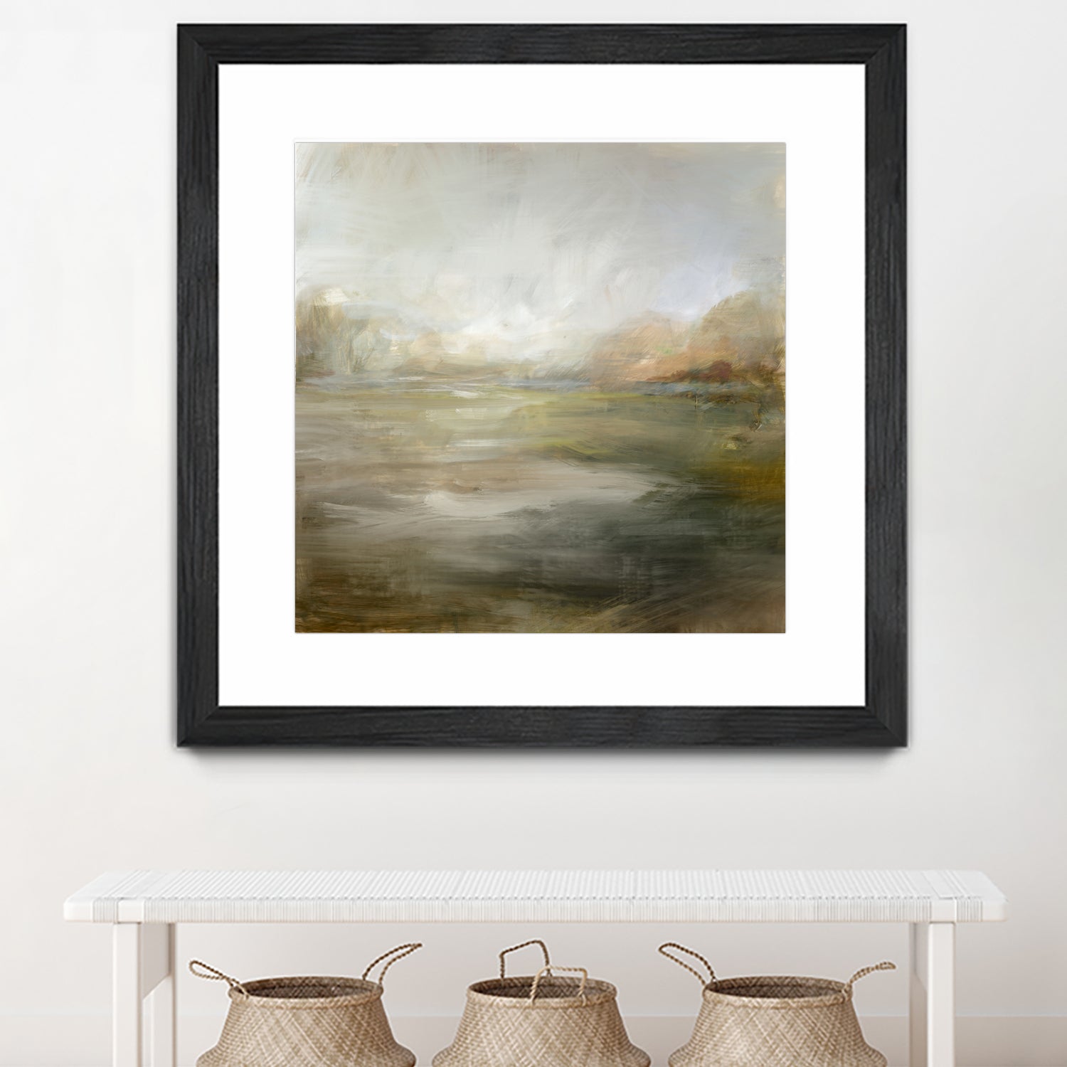 A Tranquil Misty Lake by Julia Cheney on GIANT ART - abstract landscape painting nature and landscapes abstract landscape painting