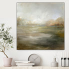 A Tranquil Misty Lake by Julia Cheney on GIANT ART - abstract landscape painting nature and landscapes abstract landscape painting