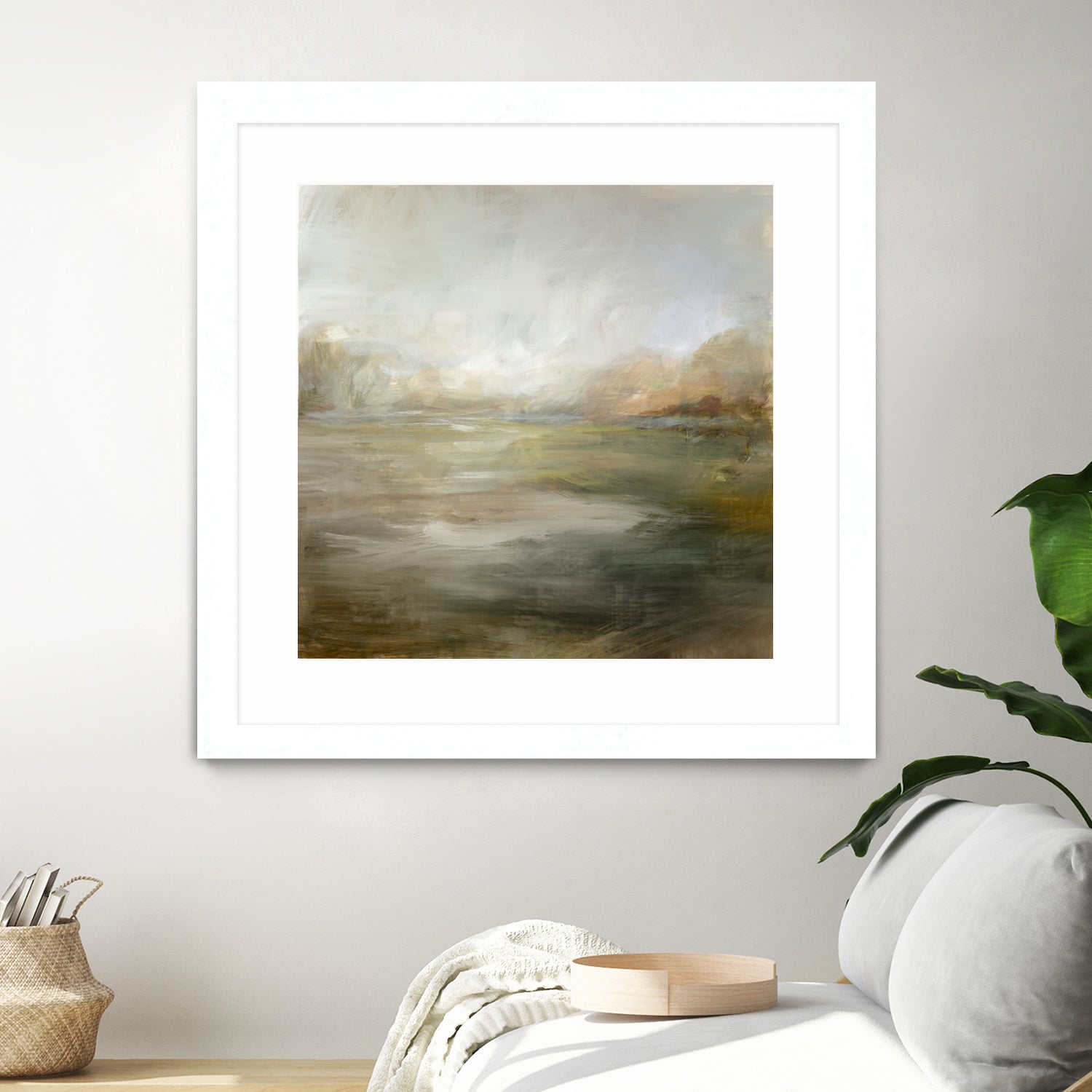 A Tranquil Misty Lake by Julia Cheney on GIANT ART - abstract landscape painting nature and landscapes abstract landscape painting
