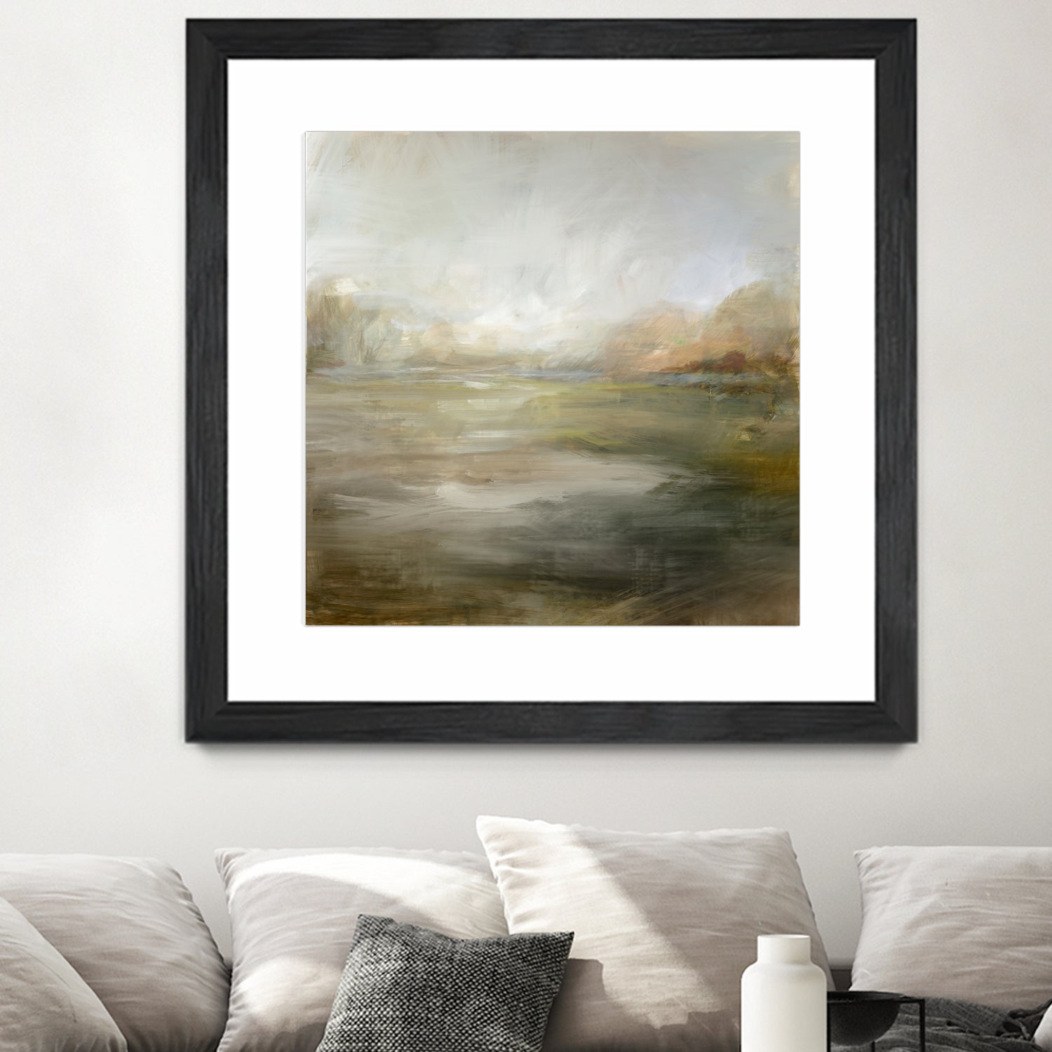 A Tranquil Misty Lake by Julia Cheney on GIANT ART - abstract landscape painting nature and landscapes abstract landscape painting