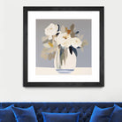 Peonies in a Glass Vase by Bella Eve on GIANT ART - flowers and plants modern floral art