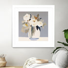 Peonies in a Glass Vase by Bella Eve on GIANT ART - flowers and plants modern floral art