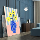 Flowers in Blue Knotted Vase by Maren Gross on GIANT ART - potted flower flowers and plants potted flower
