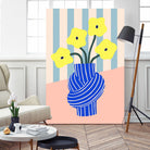 Flowers in Blue Knotted Vase by Maren Gross on GIANT ART - potted flower flowers and plants potted flower