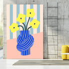 Flowers in Blue Knotted Vase by Maren Gross on GIANT ART - potted flower flowers and plants potted flower