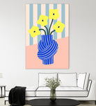 Flowers in Blue Knotted Vase by Maren Gross on GIANT ART - potted flower flowers and plants potted flower