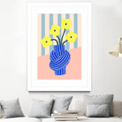 Flowers in Blue Knotted Vase by Maren Gross on GIANT ART - potted flower flowers and plants potted flower