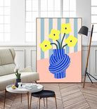 Flowers in Blue Knotted Vase by Maren Gross on GIANT ART - potted flower flowers and plants potted flower