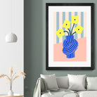 Flowers in Blue Knotted Vase by Maren Gross on GIANT ART - potted flower flowers and plants potted flower