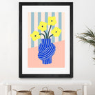 Flowers in Blue Knotted Vase by Maren Gross on GIANT ART - potted flower flowers and plants potted flower