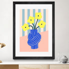 Flowers in Blue Knotted Vase by Maren Gross on GIANT ART - potted flower flowers and plants potted flower