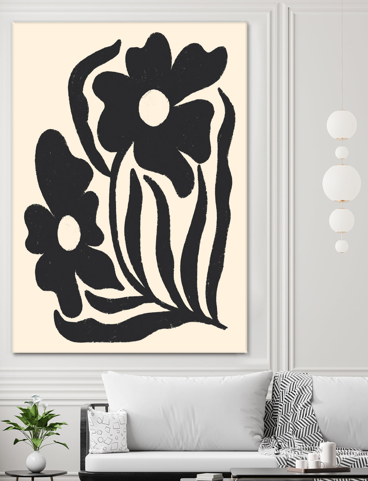 Textured flower silhouettes by Angela Minca on GIANT ART - graphic floral flowers and plants graphic floral