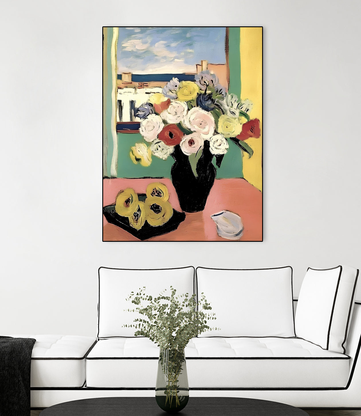 Floral Arrangement In A Black Vase by Avanesova Elena on GIANT ART - modern art painting flowers and plants modern art painting