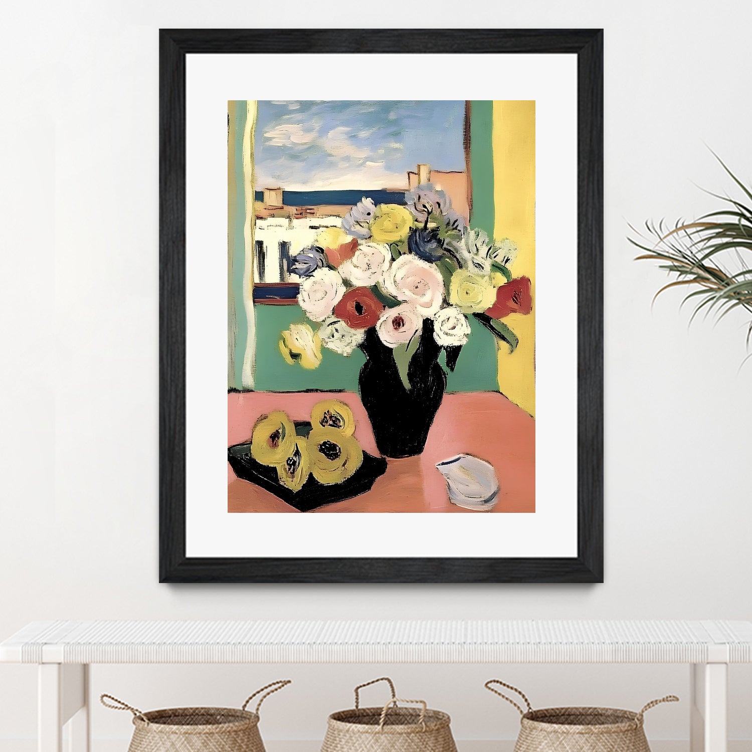 Floral Arrangement In A Black Vase by Avanesova Elena on GIANT ART - modern art painting flowers and plants modern art painting