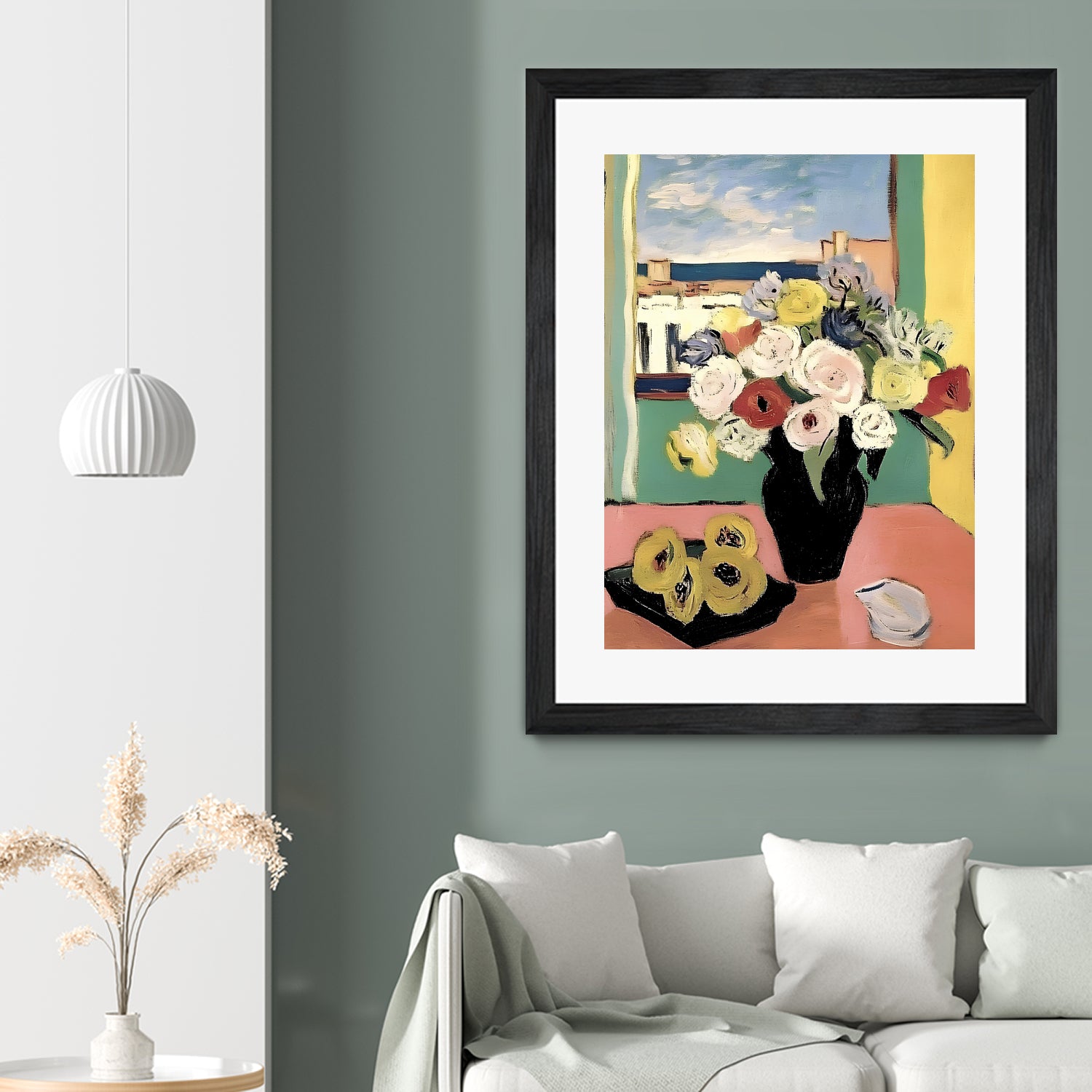 Floral Arrangement In A Black Vase by Avanesova Elena on GIANT ART - modern art painting flowers and plants modern art painting