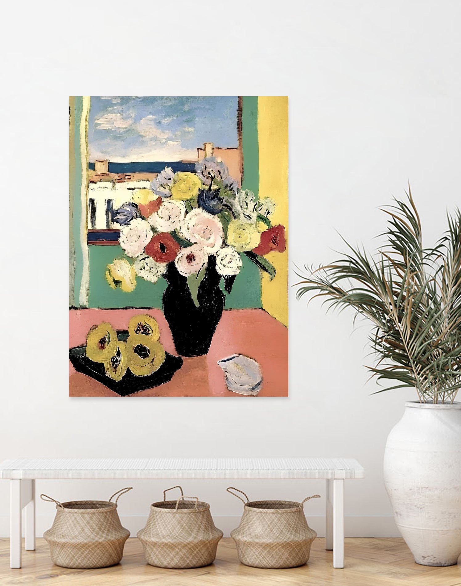 Floral Arrangement In A Black Vase by Avanesova Elena on GIANT ART - modern art painting flowers and plants modern art painting