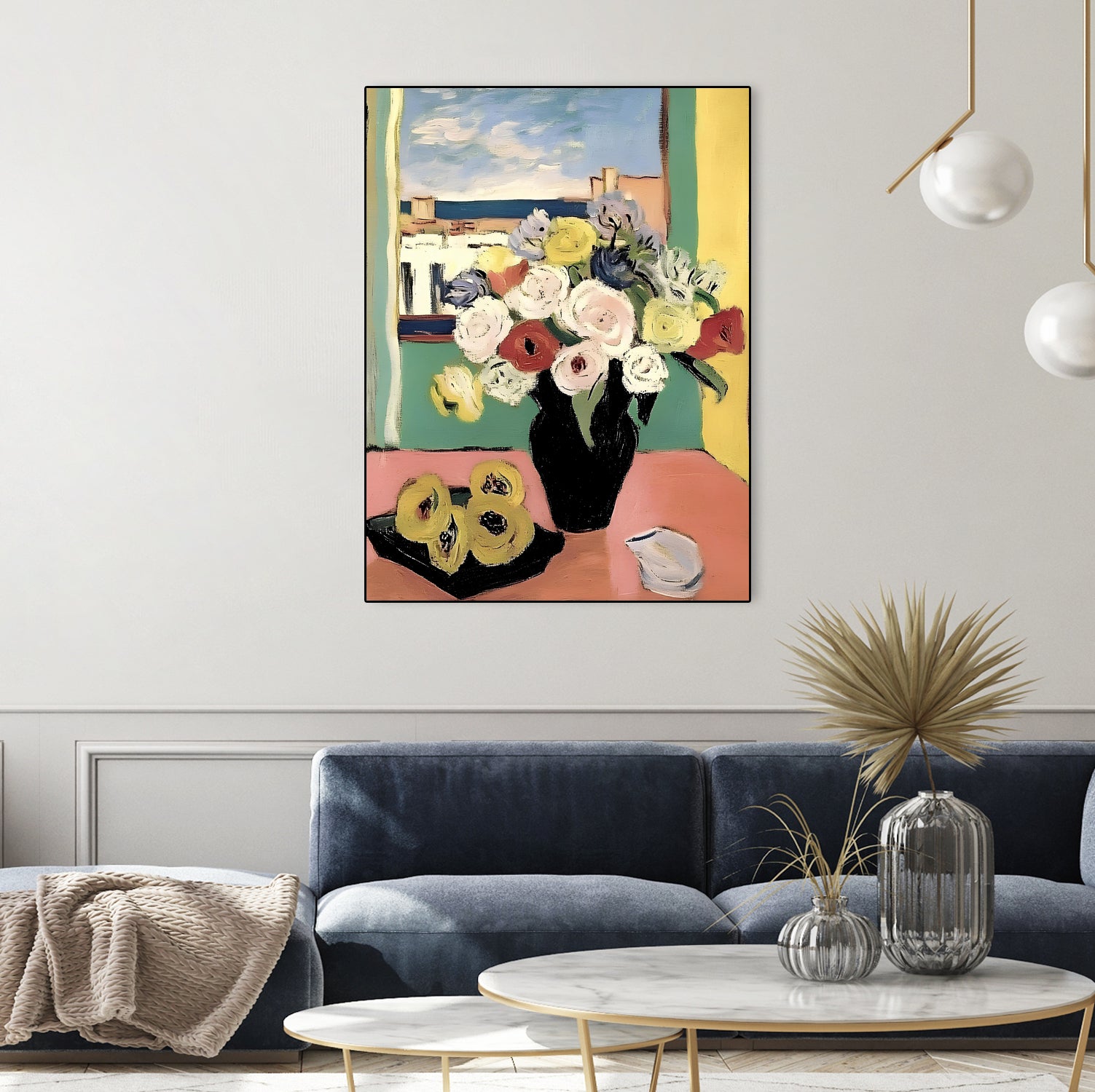 Floral Arrangement In A Black Vase by Avanesova Elena on GIANT ART - modern art painting flowers and plants modern art painting