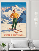 Swiss Alpine Bliss by Andreas Magnusson on GIANT ART - places vintage travel poster