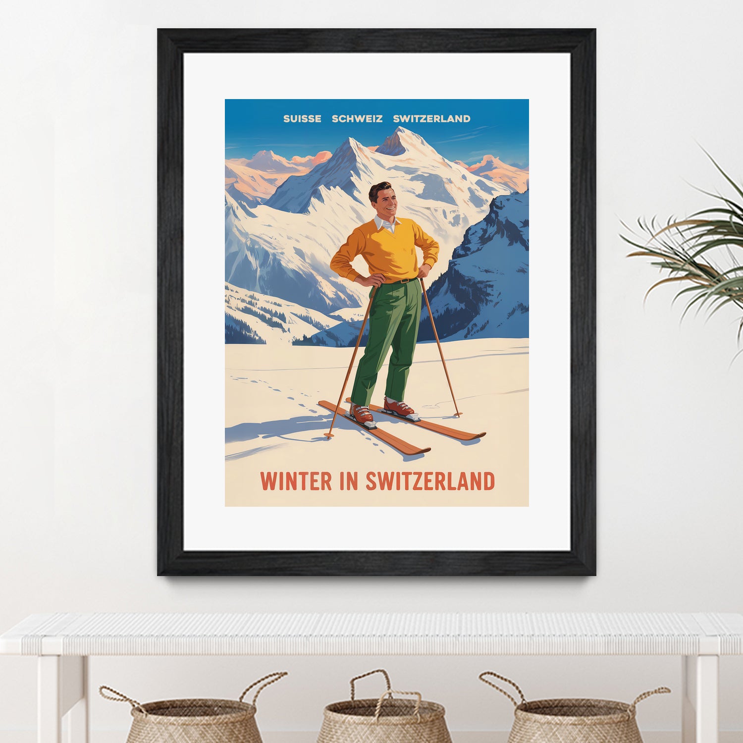 Swiss Alpine Bliss by Andreas Magnusson on GIANT ART - places vintage travel poster