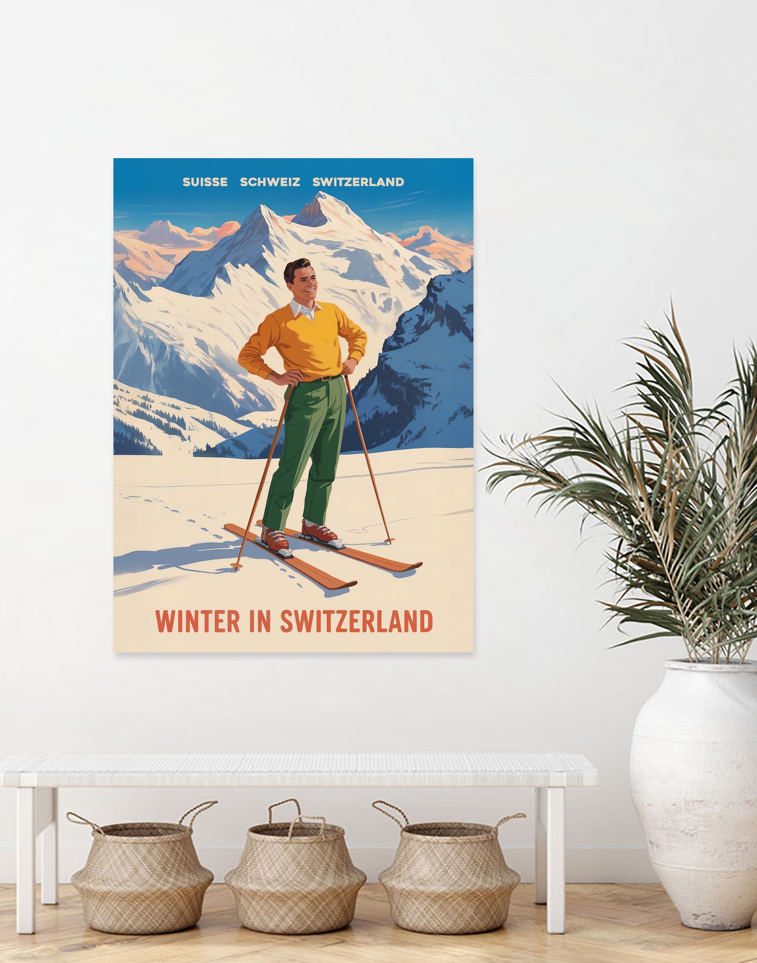 Swiss Alpine Bliss by Andreas Magnusson on GIANT ART - places vintage travel poster