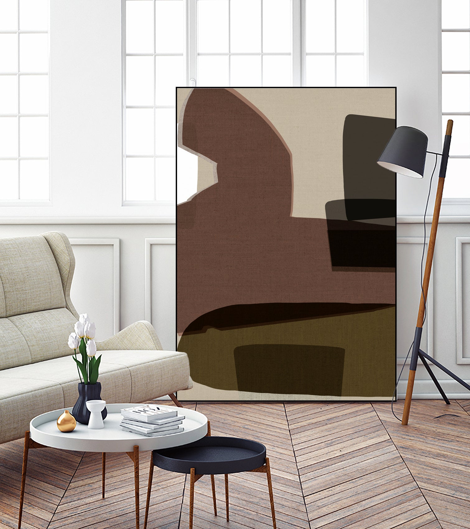 Layered Geometric Shapes And Earthy Tones by cartissi on GIANT ART - 7200 illustration