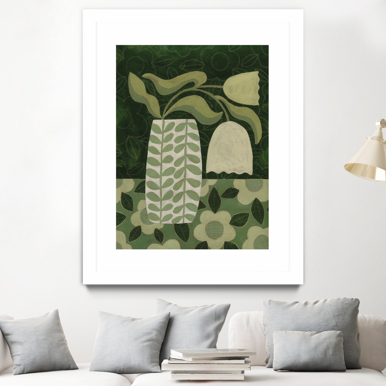 Green Tulip Still Life by Susan Black on GIANT ART - flowers and plants vintage floral art