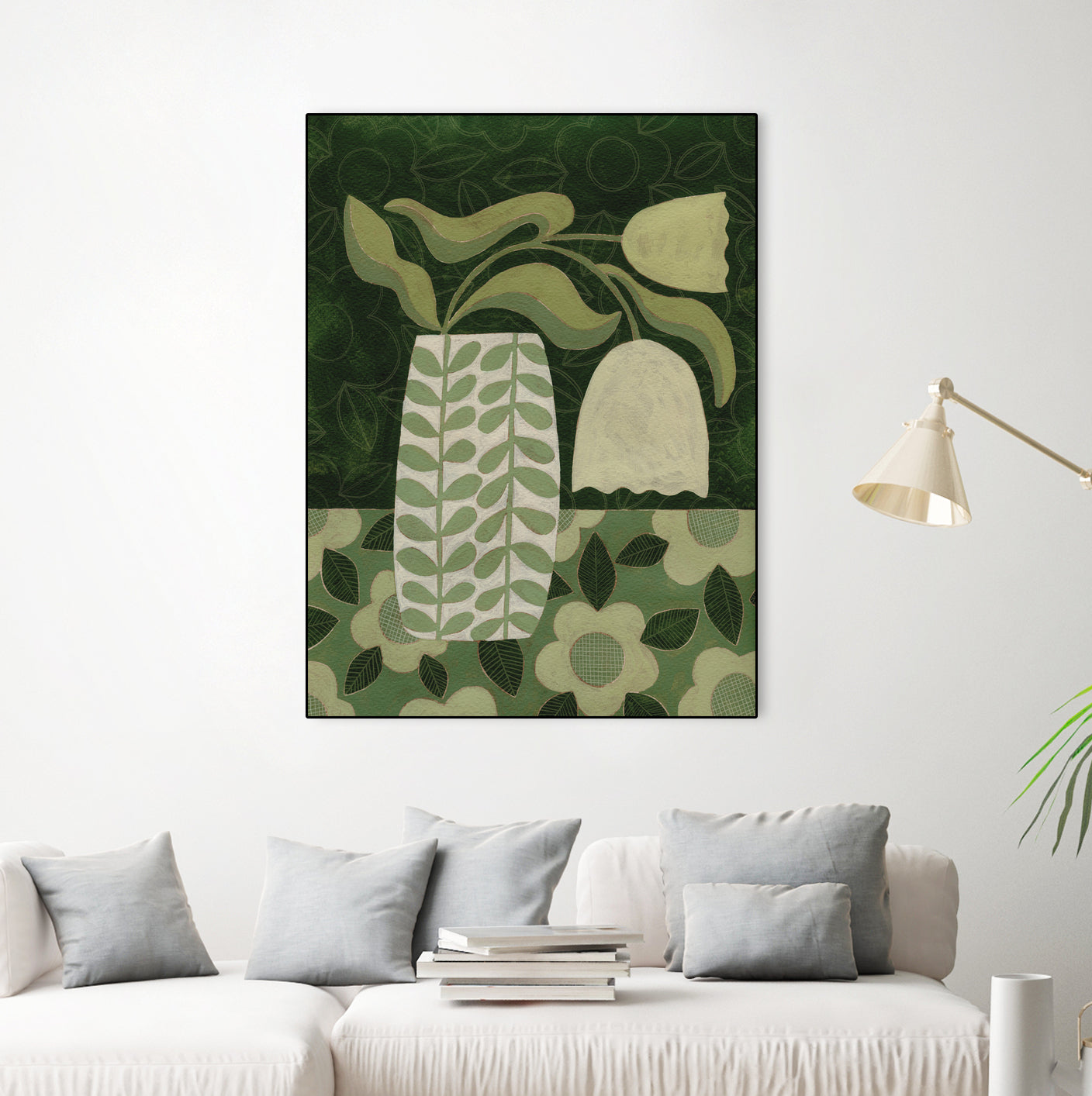 Green Tulip Still Life by Susan Black on GIANT ART - flowers and plants vintage floral art