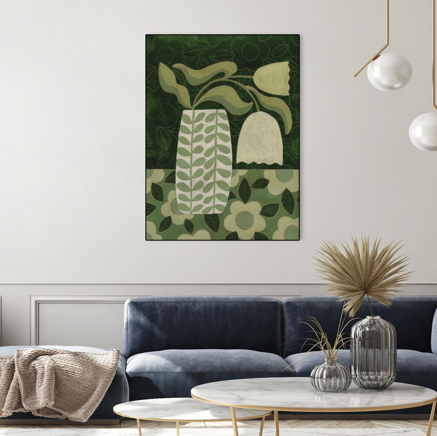 Green Tulip Still Life by Susan Black on GIANT ART - flowers and plants vintage floral art