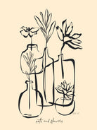 Pots And Flowers by Ralu S on GIANT ART - flowers and plants botanical line art