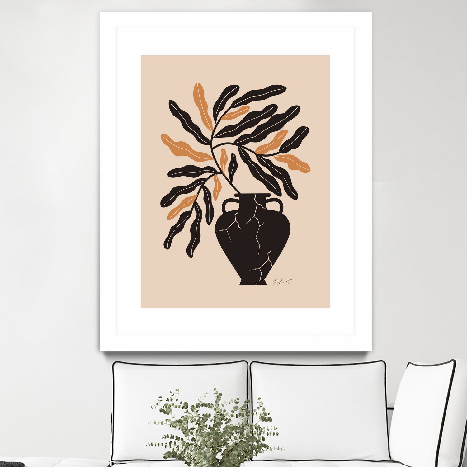 Gentle Life In A Broken Vase by Ralu S on GIANT ART - flowers and plants mid-century modern art
