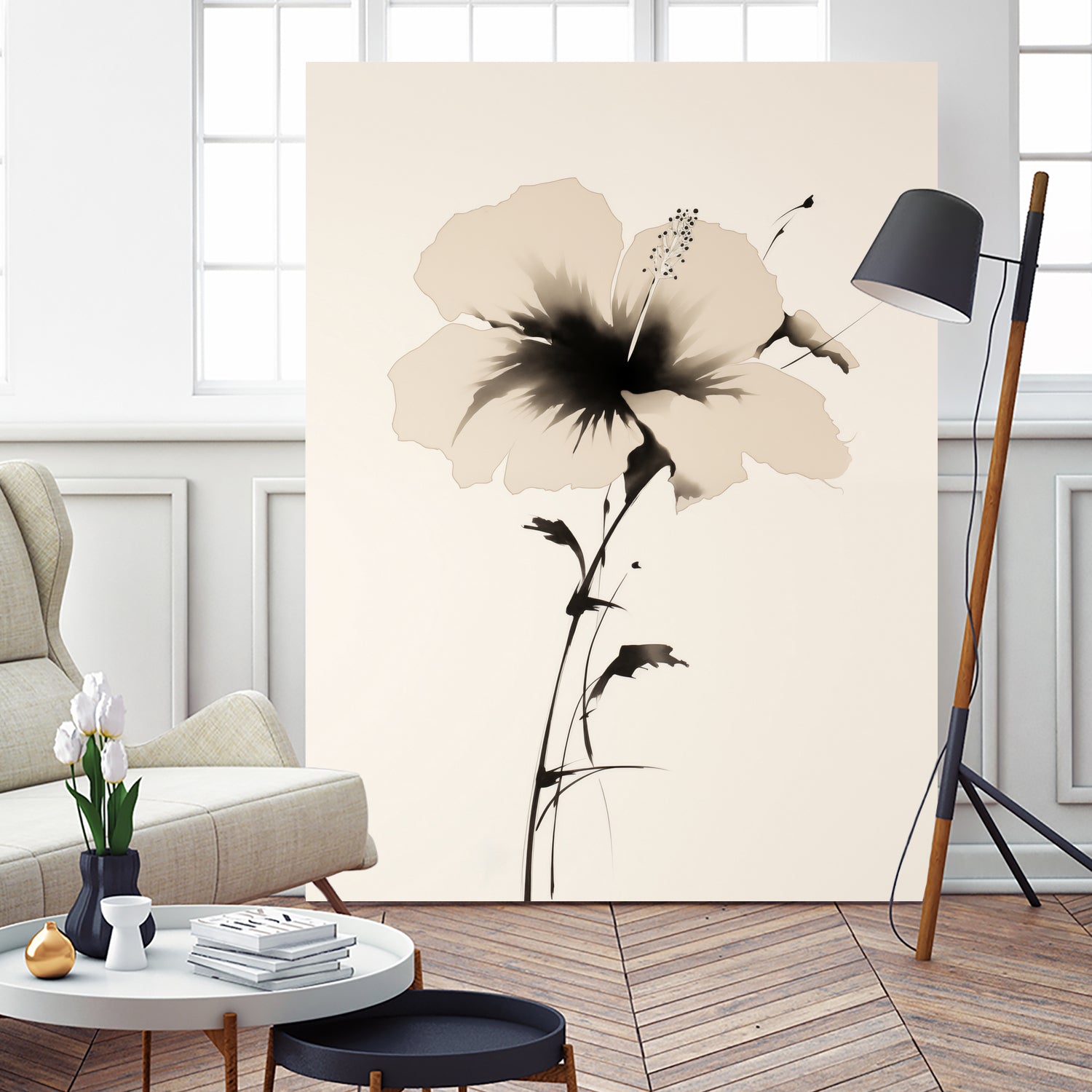Hibiscus In Beige by Andreas Magnusson on GIANT ART -  hibiscus