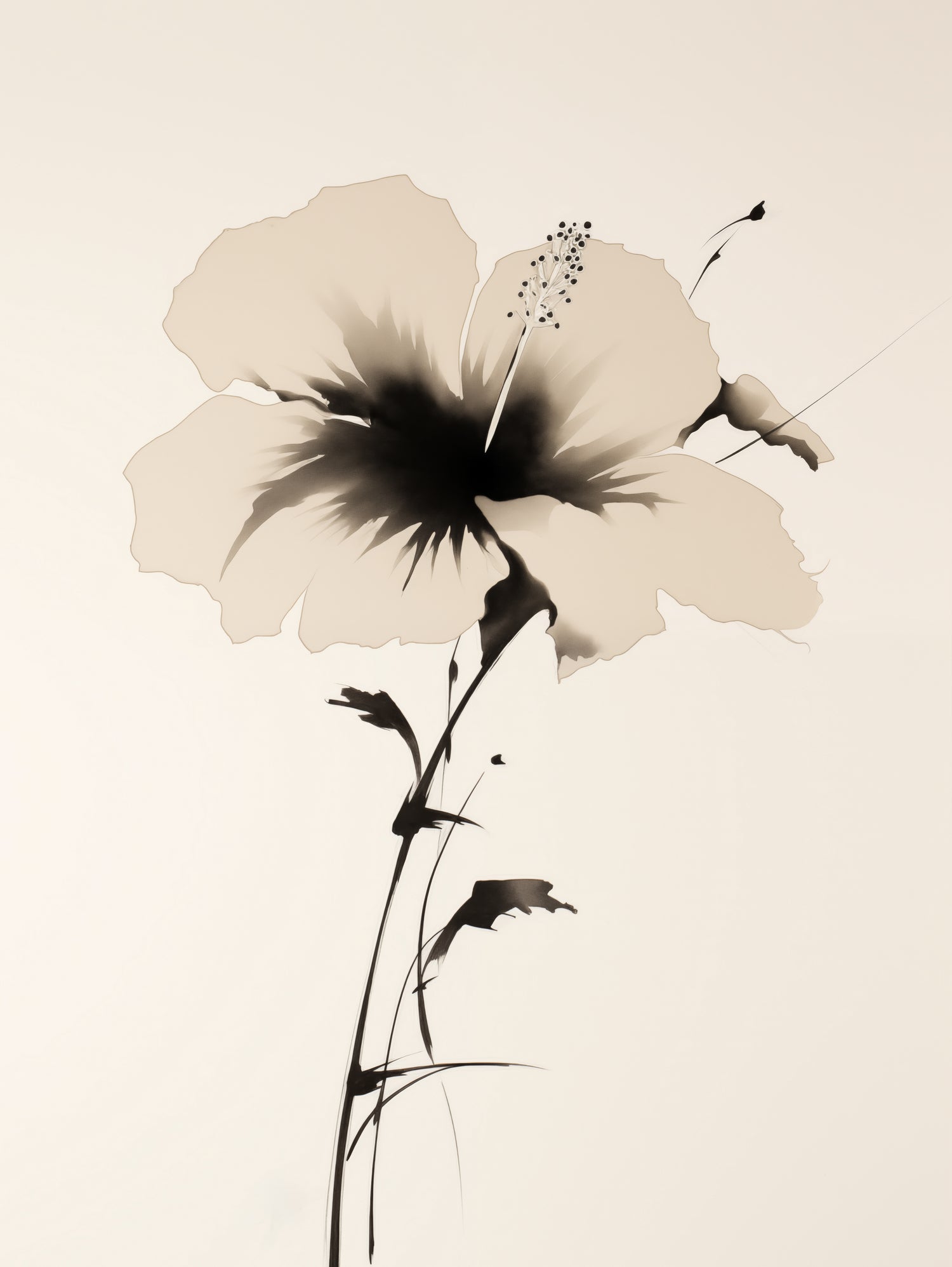 Hibiscus In Beige by Andreas Magnusson on GIANT ART -  hibiscus