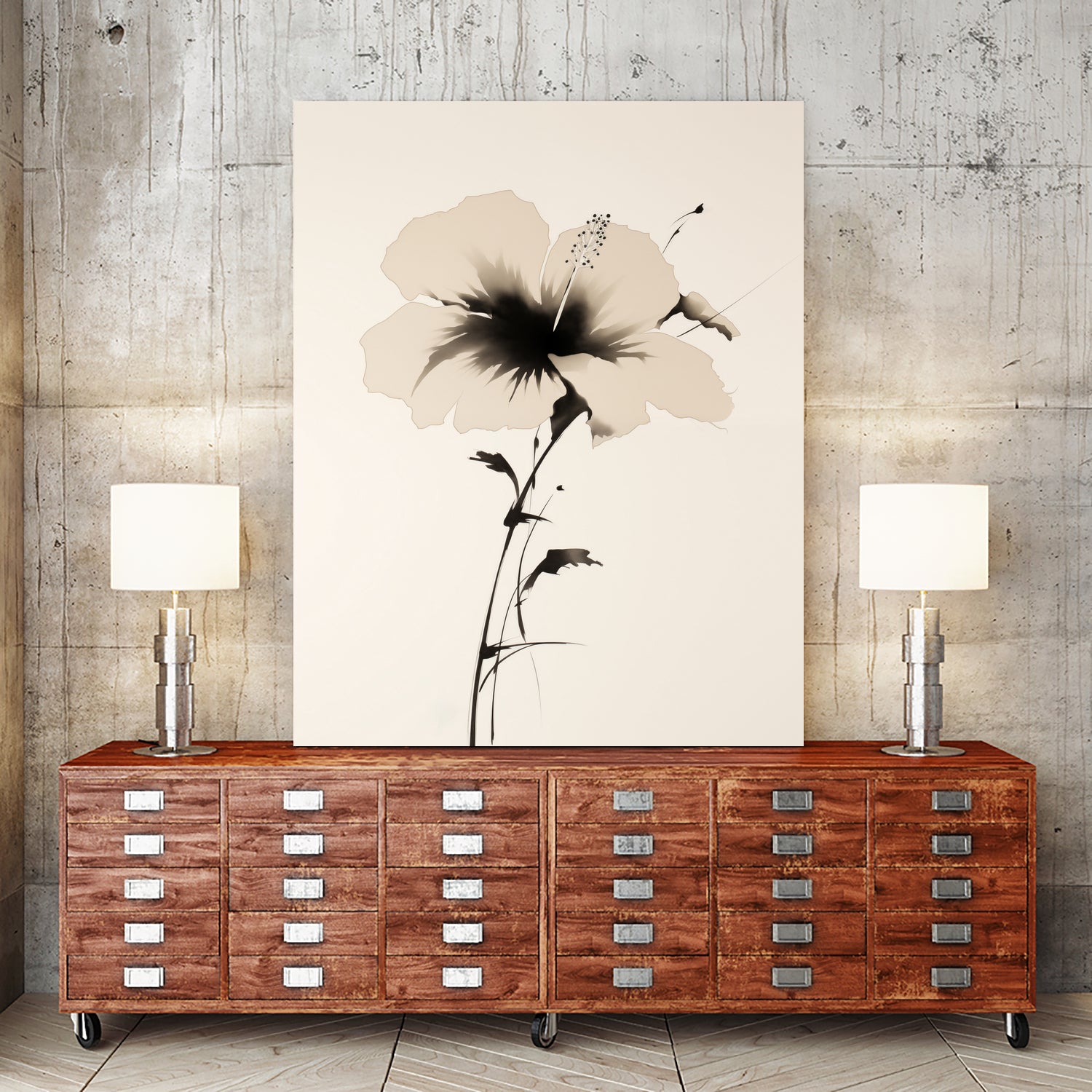 Hibiscus In Beige by Andreas Magnusson on GIANT ART -  hibiscus