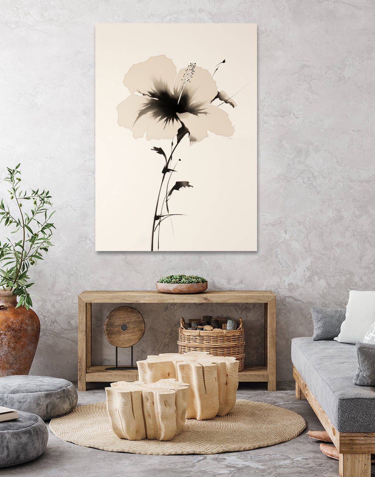 Hibiscus In Beige by Andreas Magnusson on GIANT ART -  hibiscus