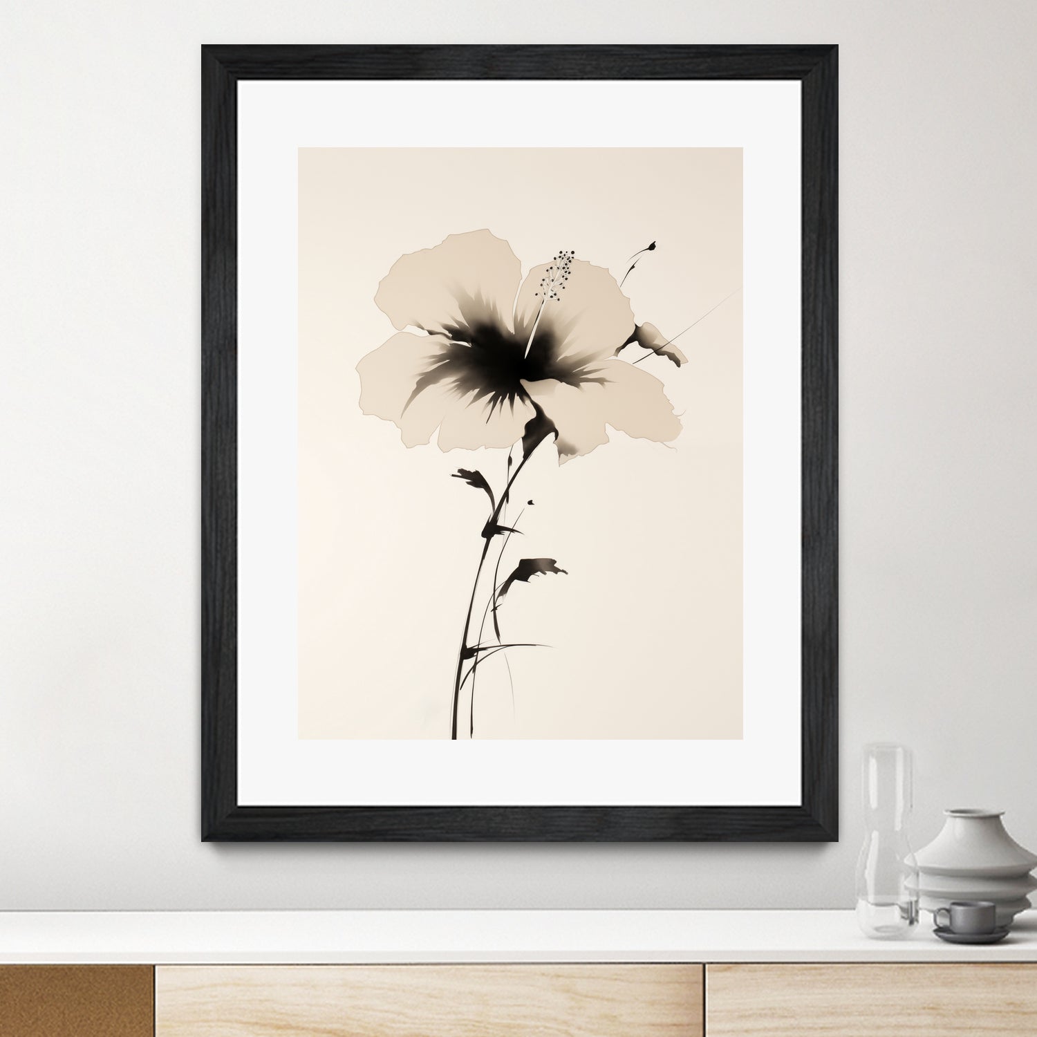 Hibiscus In Beige by Andreas Magnusson on GIANT ART -  hibiscus