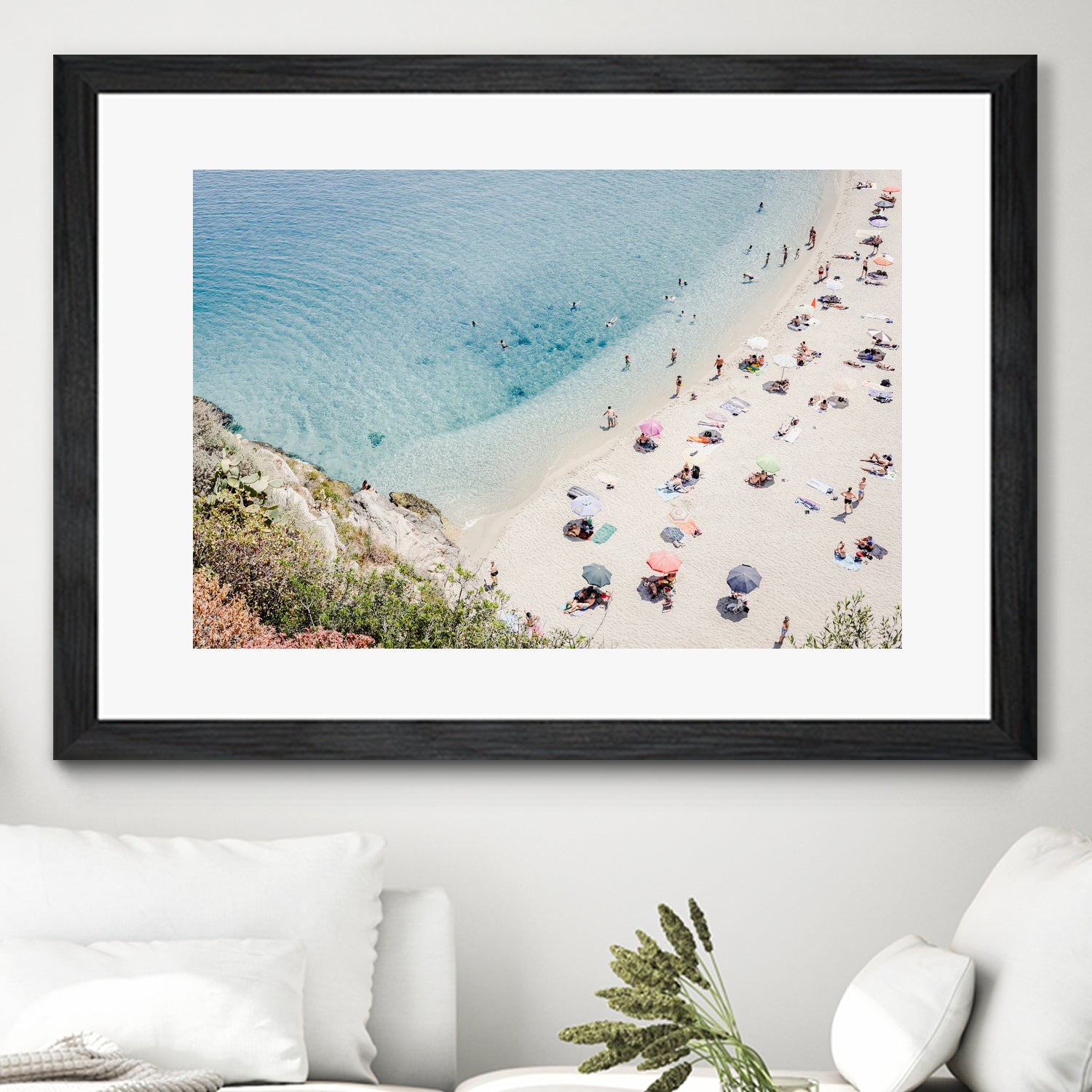 Tropea beach in Italy by Photolovers on GIANT ART - umbrella photography umbrella