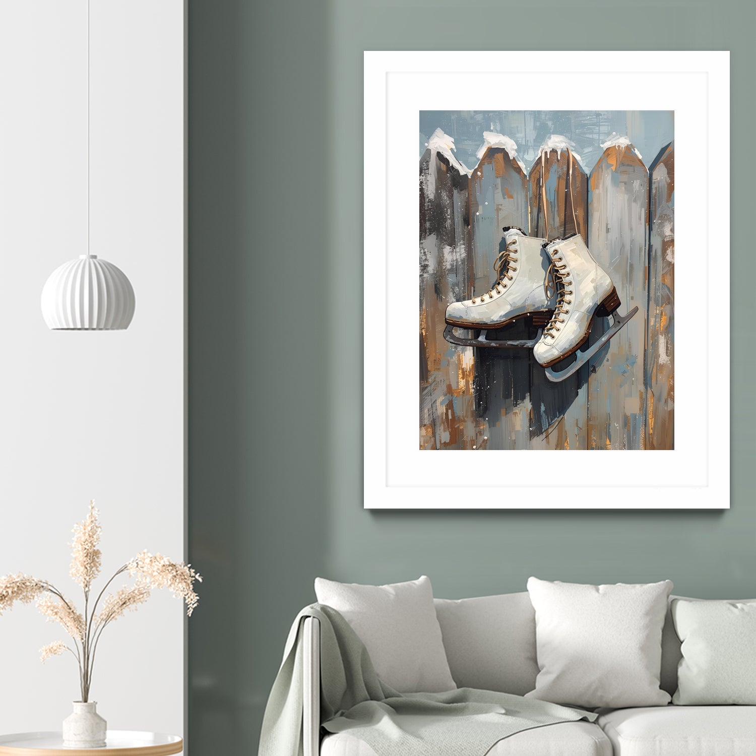 Schlittschuhe am Zaun by Ohkimiko on GIANT ART -  schlittschuhe