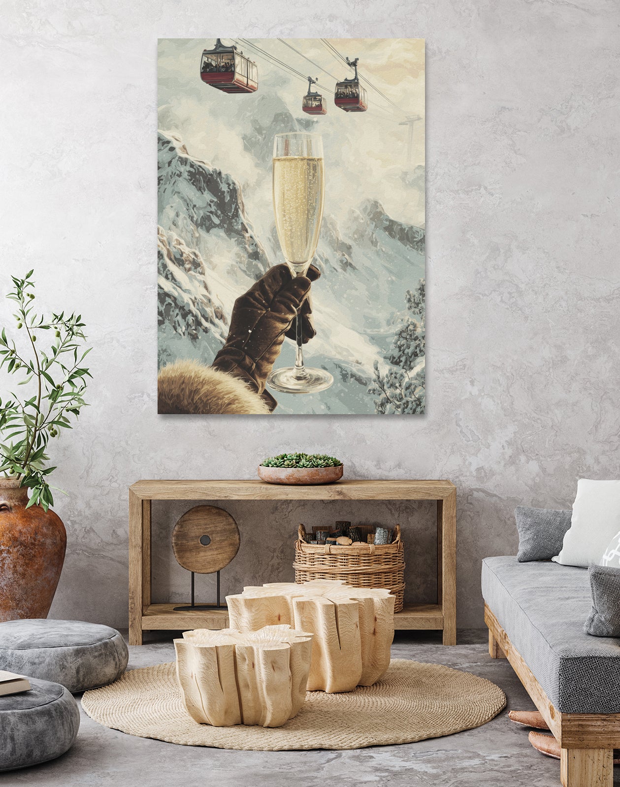 Bubbly Skiing by Andreas Magnusson on GIANT ART - figurative champagne