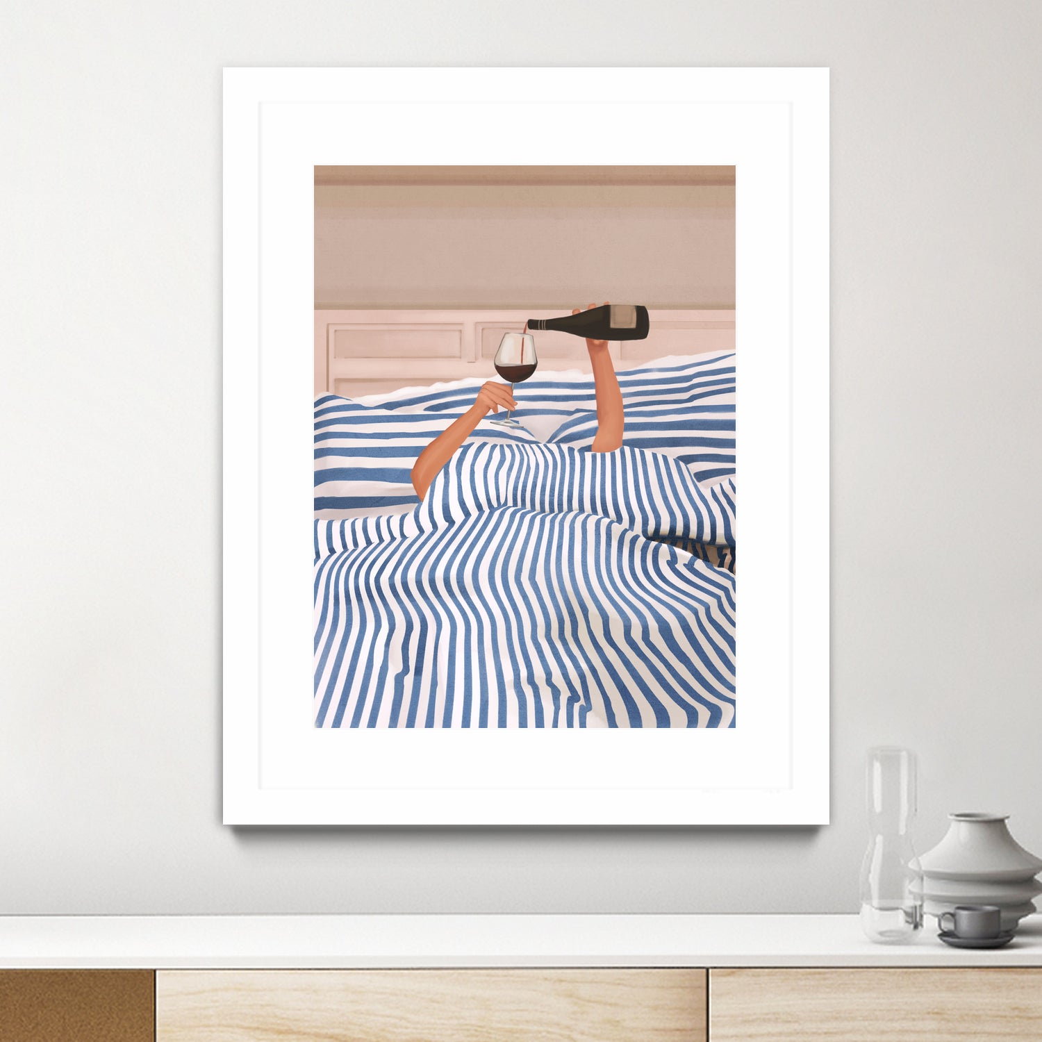 Morning Wine 3 by Flow Line on GIANT ART - illustration woman