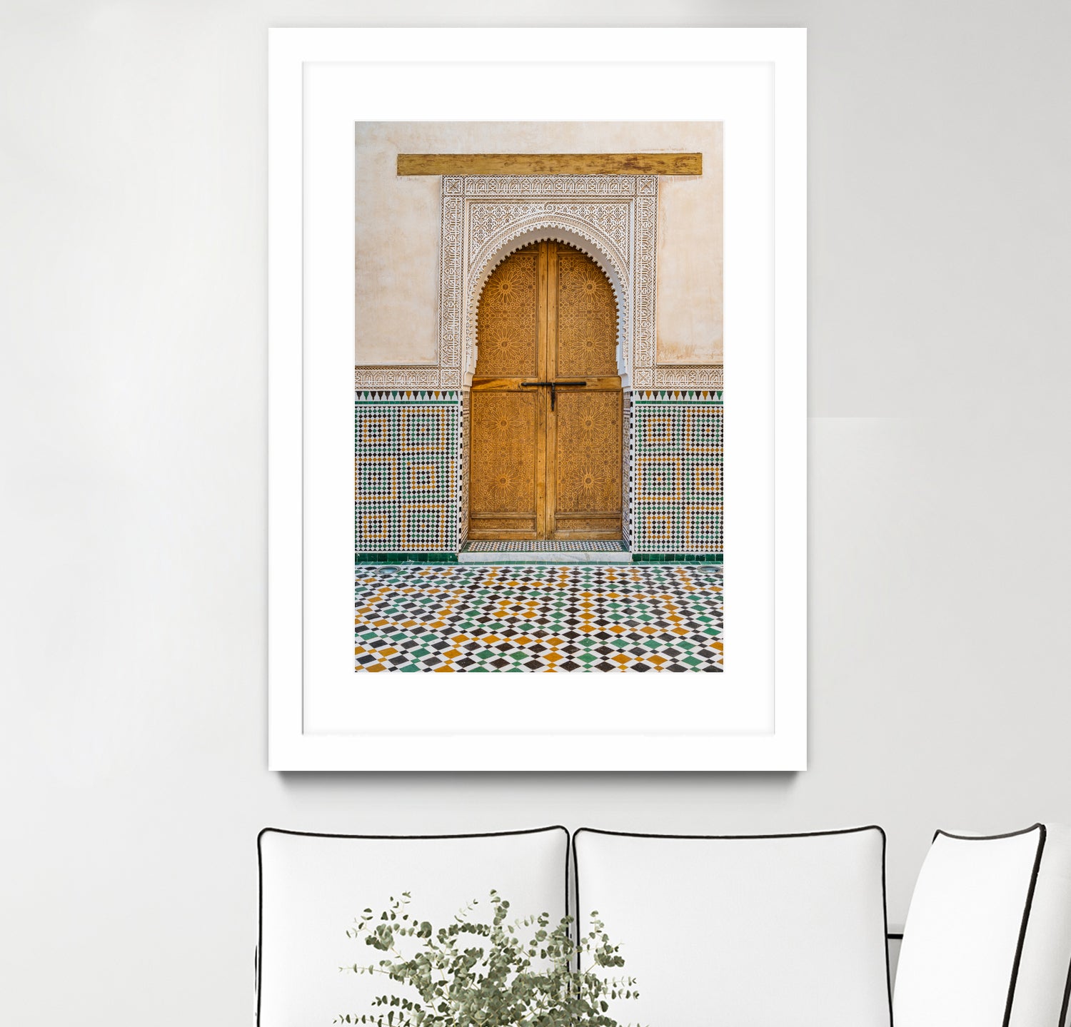 Decorated brown wooden door in Morocco by Photolovers on GIANT ART - photography morocco