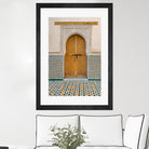 Decorated brown wooden door in Morocco by Photolovers on GIANT ART - photography morocco