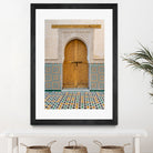 Decorated brown wooden door in Morocco by Photolovers on GIANT ART - photography morocco