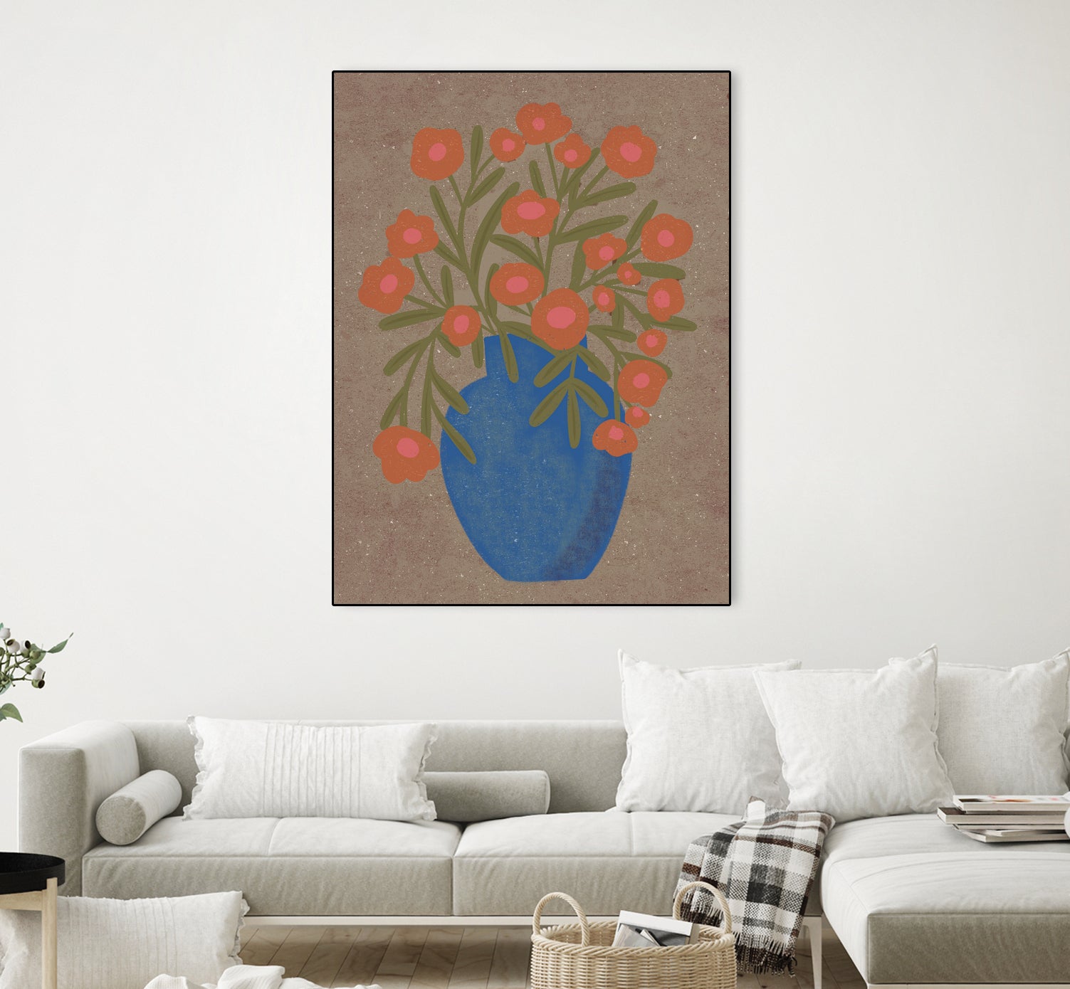 Rustic Orange Floral Vase - Art Print by Nikita Jariwala | GIANT ART