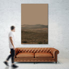 Atmospheric Layered Terrain Landscape With Warm Retro Tonal Haze by Stephanie Klatt on GIANT ART - textural landscape  textural
